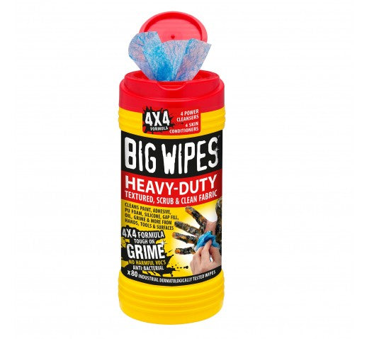 HAND CLEANER Big Wipes Heavy-Duty Textured Scrub & Clean 80