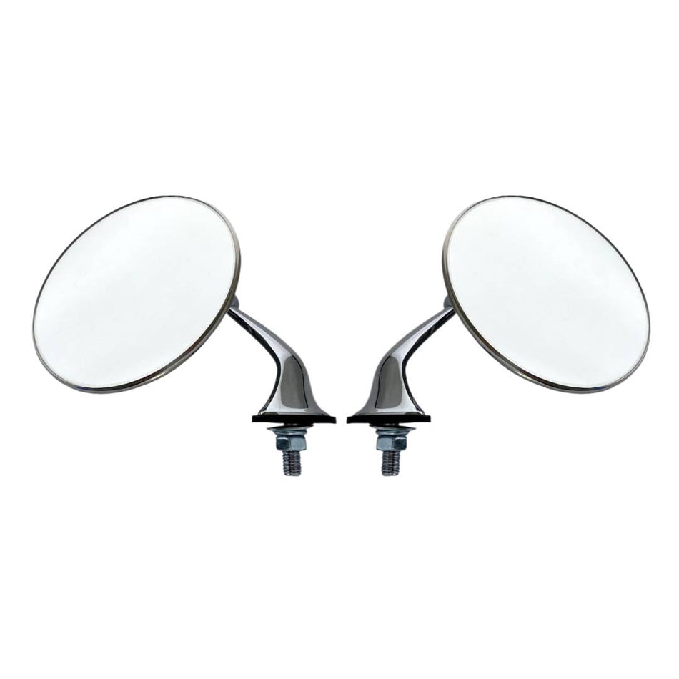 MIRROR PAIR Round Convex Glass Lucas Style Door / Fender Mirror