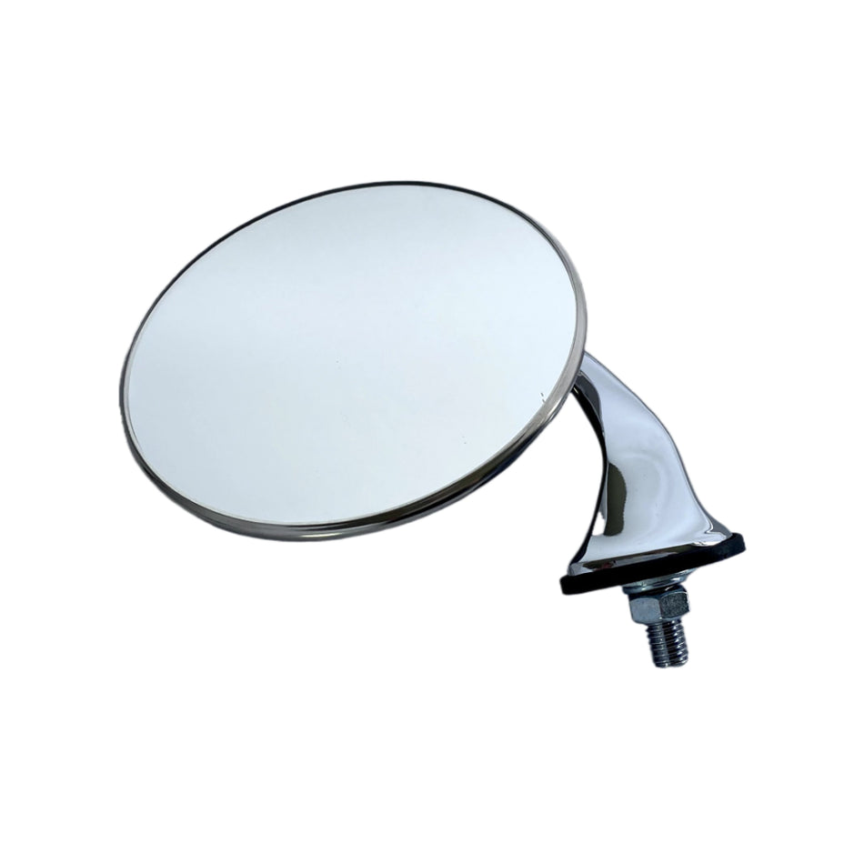 MIRROR LH Round Flat Glass Lucas Style Door / Fender Mirror