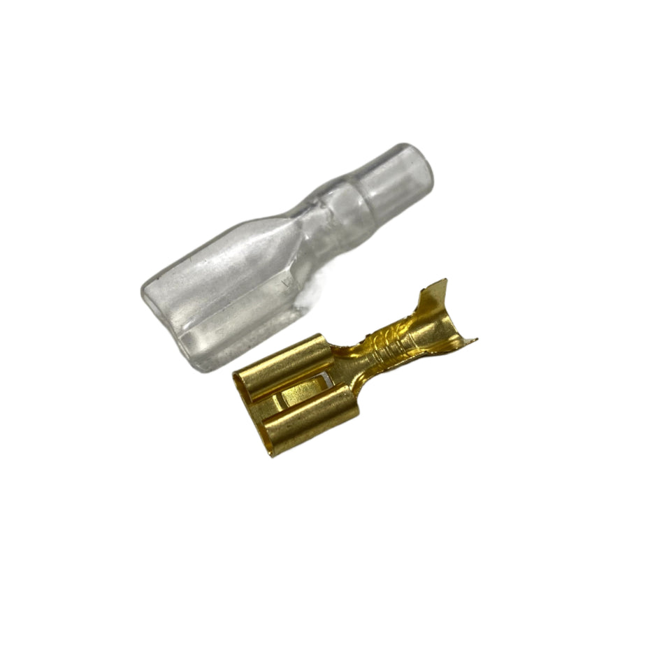 BRASS CONNECTOR Lucor Female Spade Terminal c/w insulution