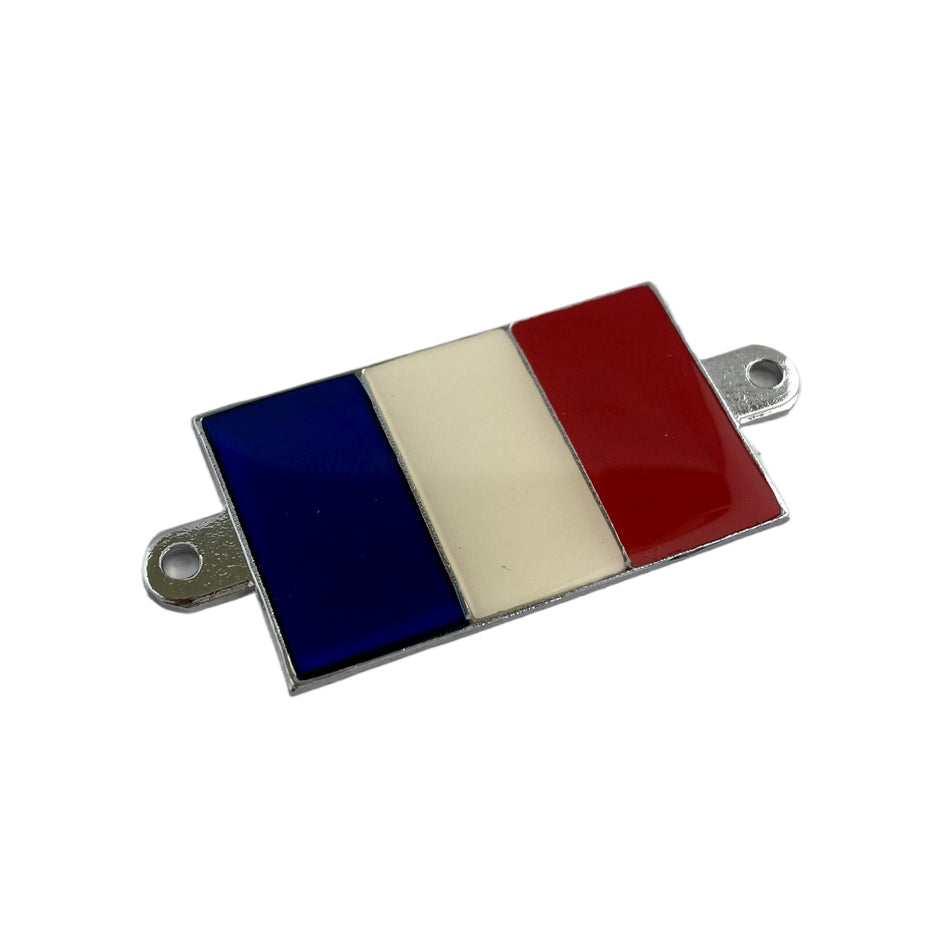 BADGE French Flag metal base screw on Pair