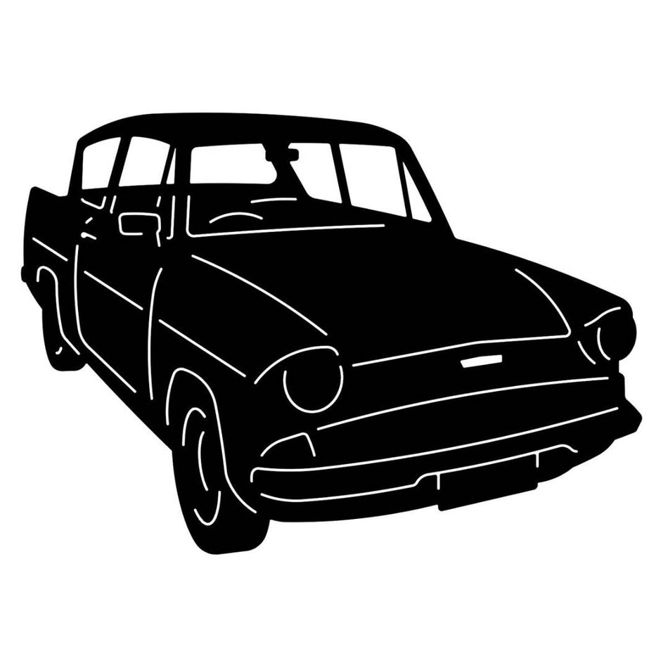 CAR ART Silhouette FORD ANGLIA 389x277mm