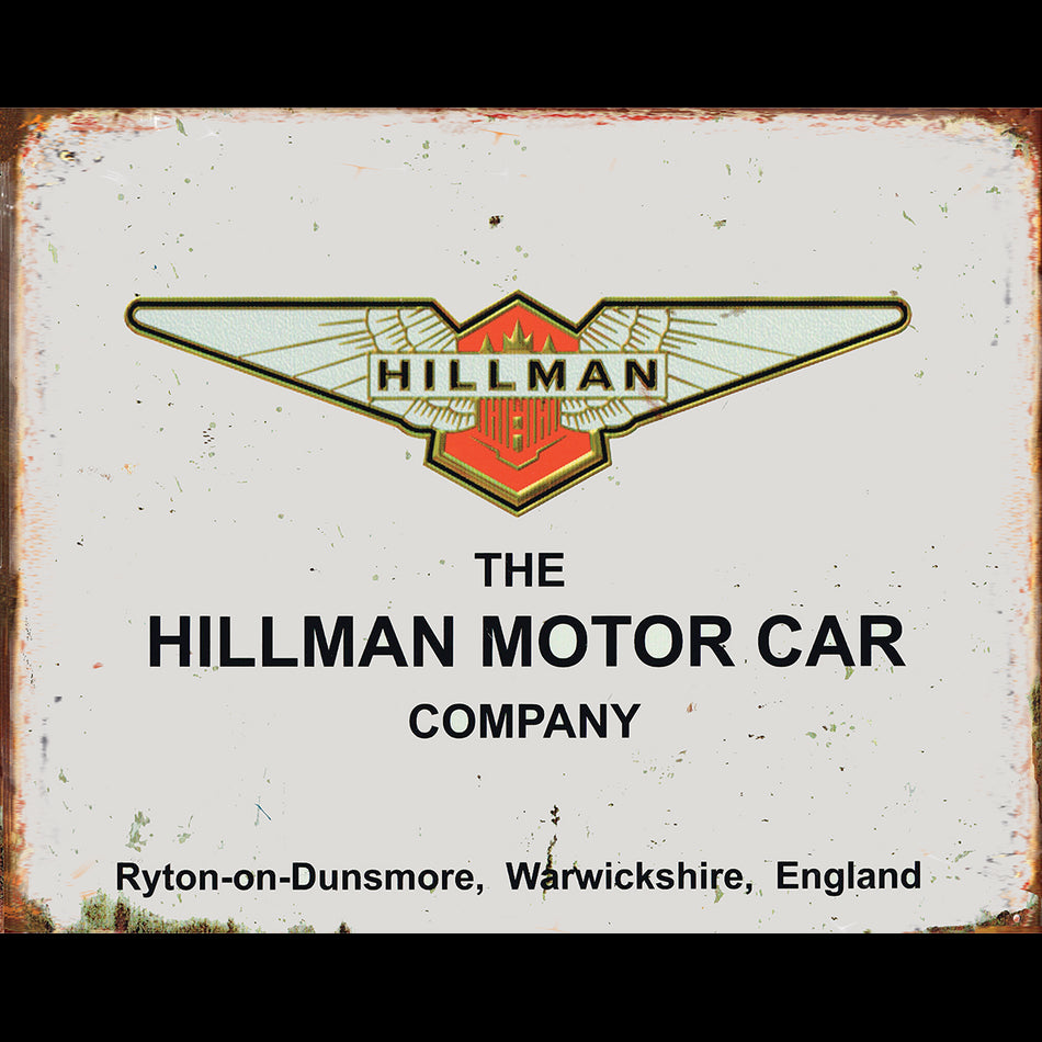 TIN SIGN Hillman Motor Car