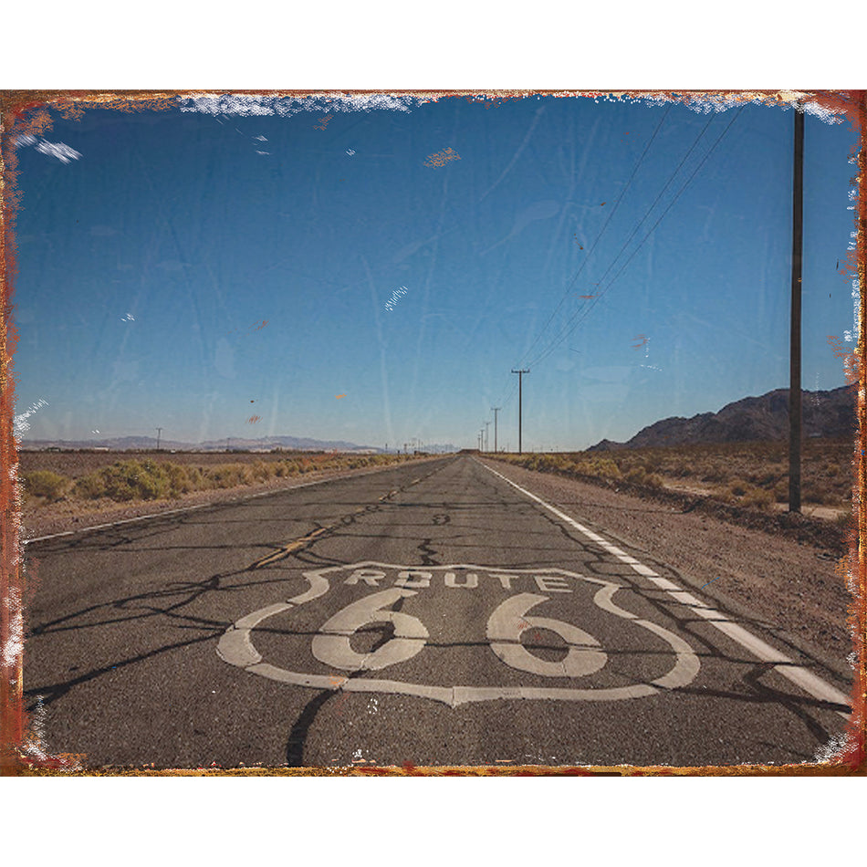 TIN SIGN Route 66 Road