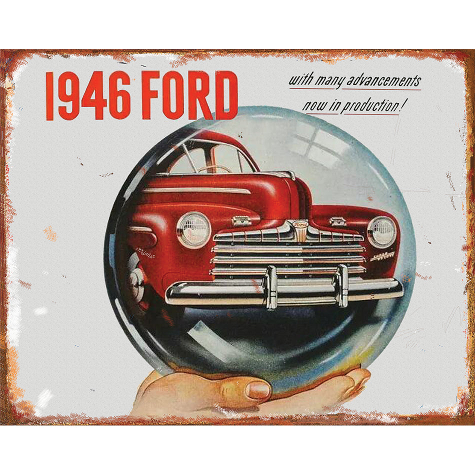 TIN SIGN Ford 1946