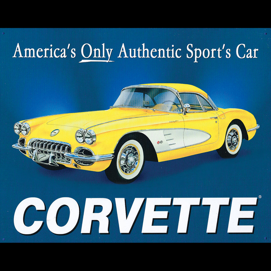 TIN SIGN Corvette America's Only