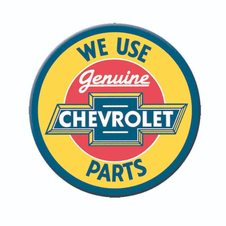 TIN SIGN Chevrolet Genuine Parts Round