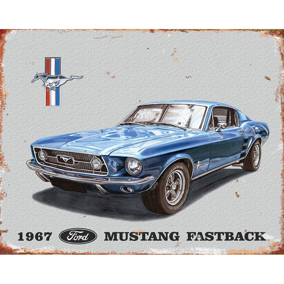 TIN SIGN Ford Mustang Fastback 1967