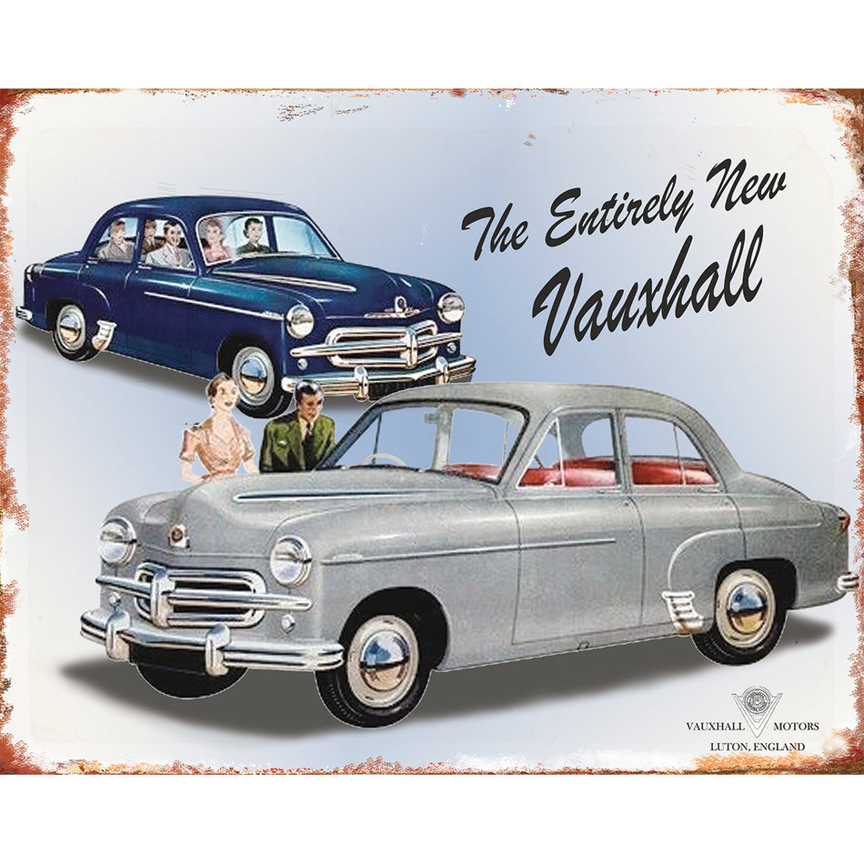 TIN SIGN Vauxhall - Entirely New 1954