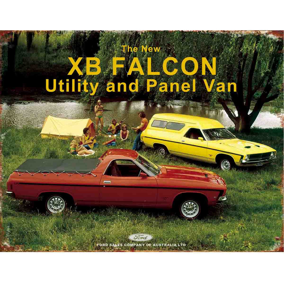 TIN SIGN Ford Falcon XB Ute and Panel Van