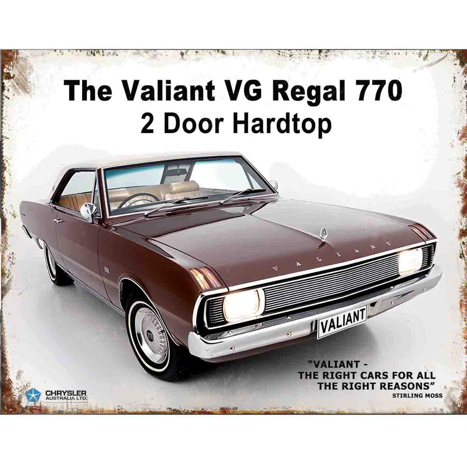 TIN SIGN  Valiant VG Regal