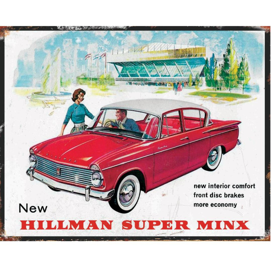 TIN SIGN Hillman Super Minx New