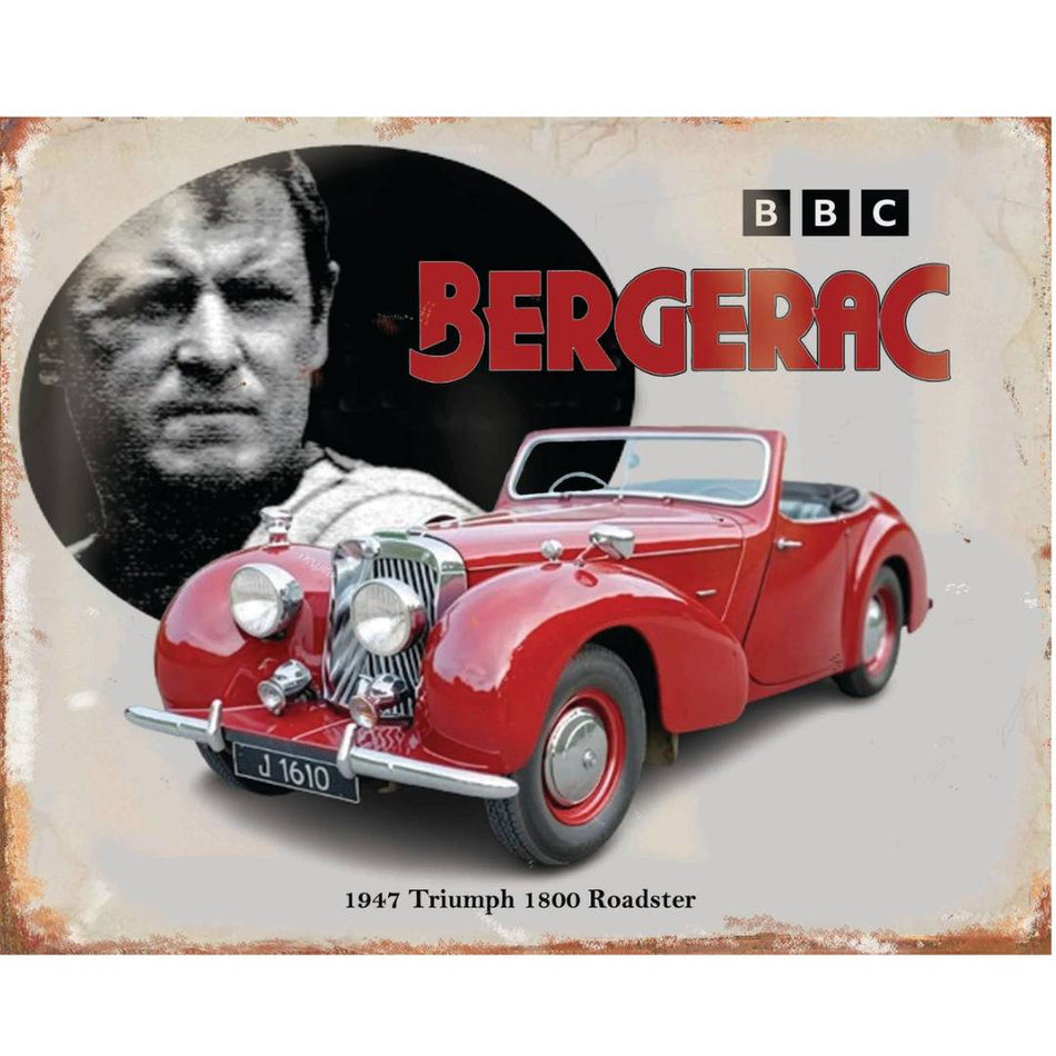 Triumph 1800 Roadster Bergerac BBC Tin Sign