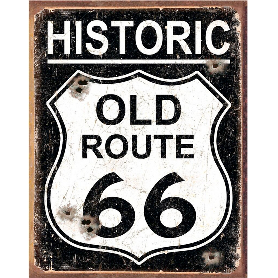TIN SIGN Historic Old Route 66