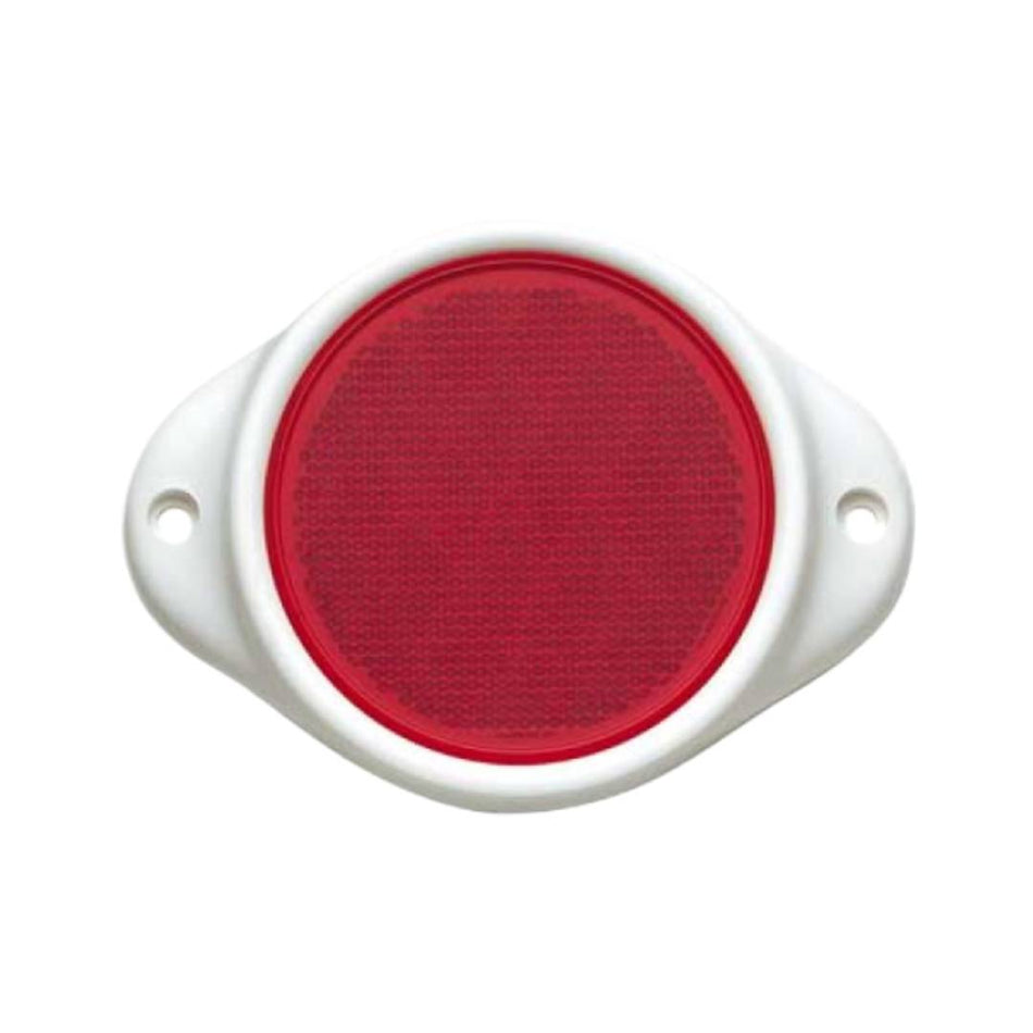 REFLECTOR Red 80mm Round 2 screw White Base