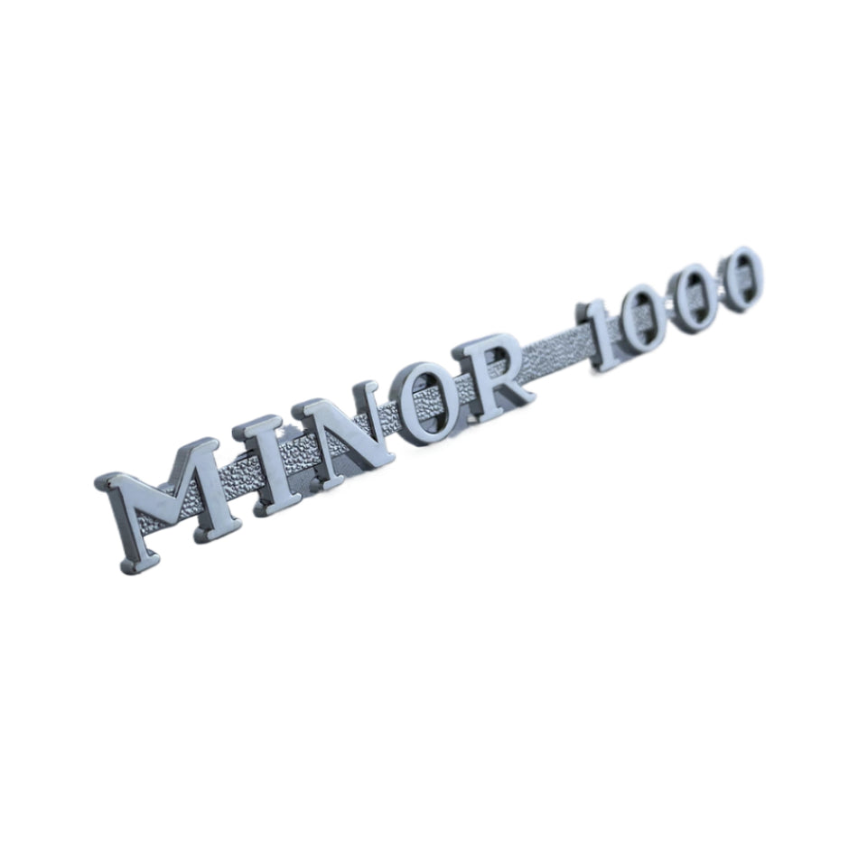 BADGE 'MINOR 1000' Bonnet Side Badge Morris Minor from 1956 on