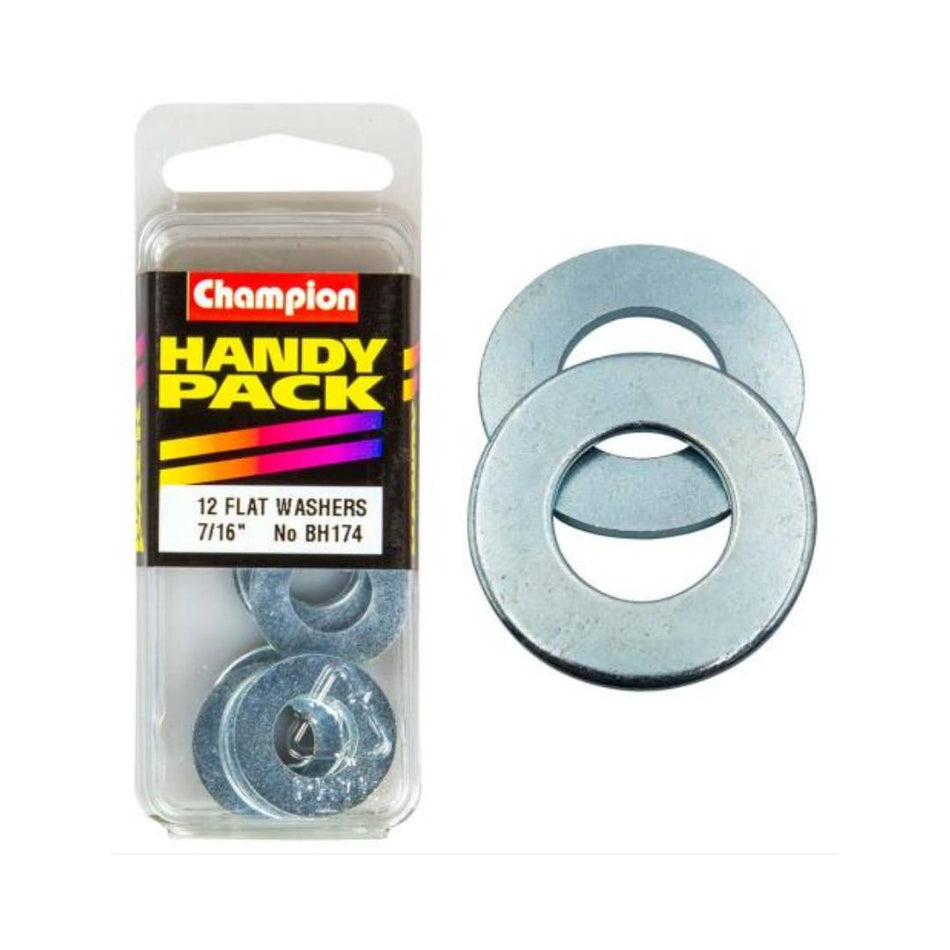 FLAT WASHER STEEL 7/16" Champion 12 Pack