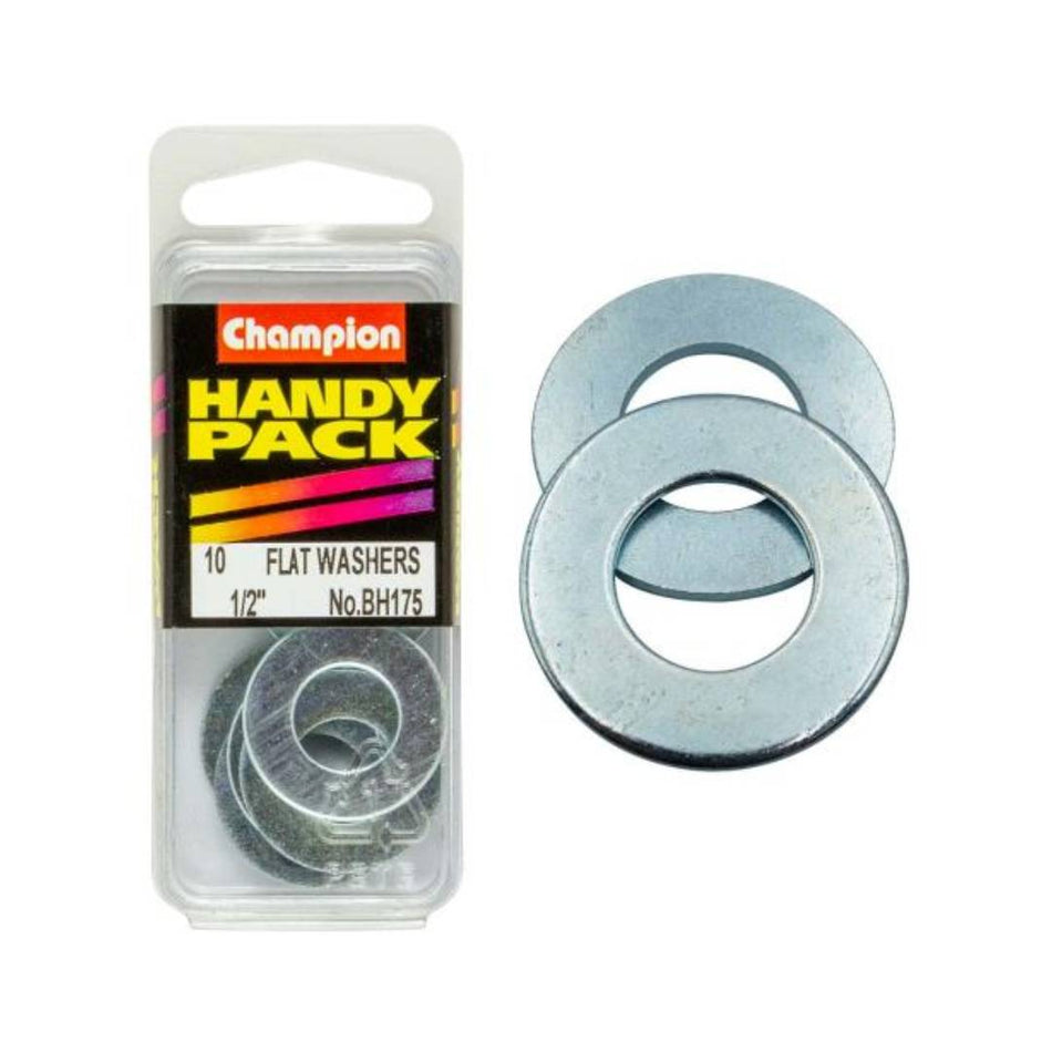 FLAT WASHER STEEL 1/2" Champion 10 Pack