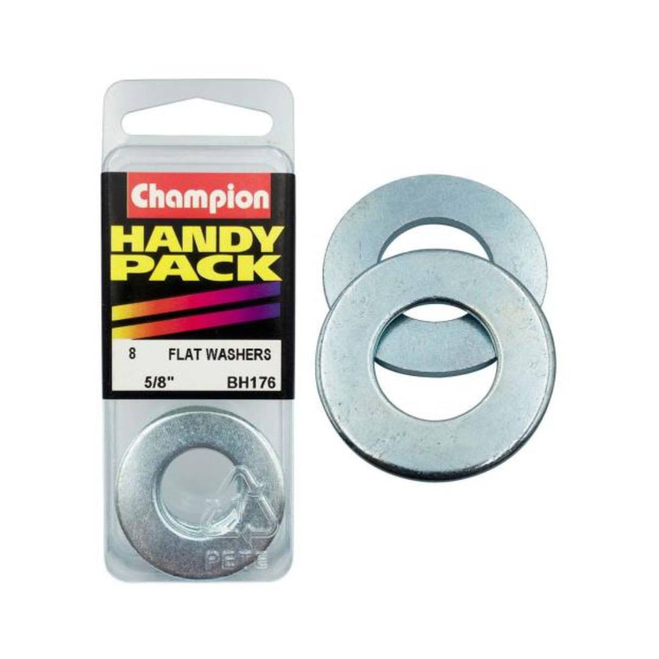 FLAT WASHER STEEL 5/8" Champion 8 Pack