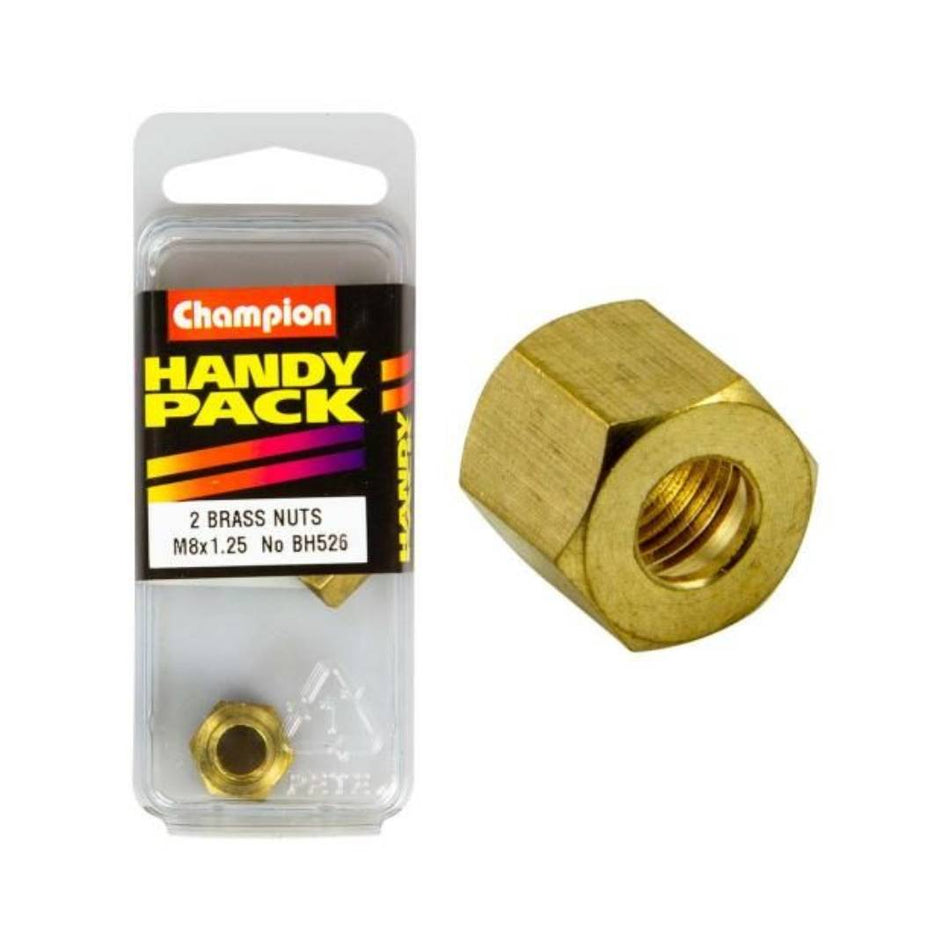 BRASS NUT Manifold M8 x 1.25mm Champion 2 Pack