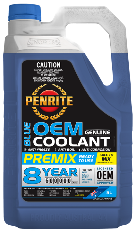 COOLANT BLUE Premix Penrite OEM Approved Coolant 5L