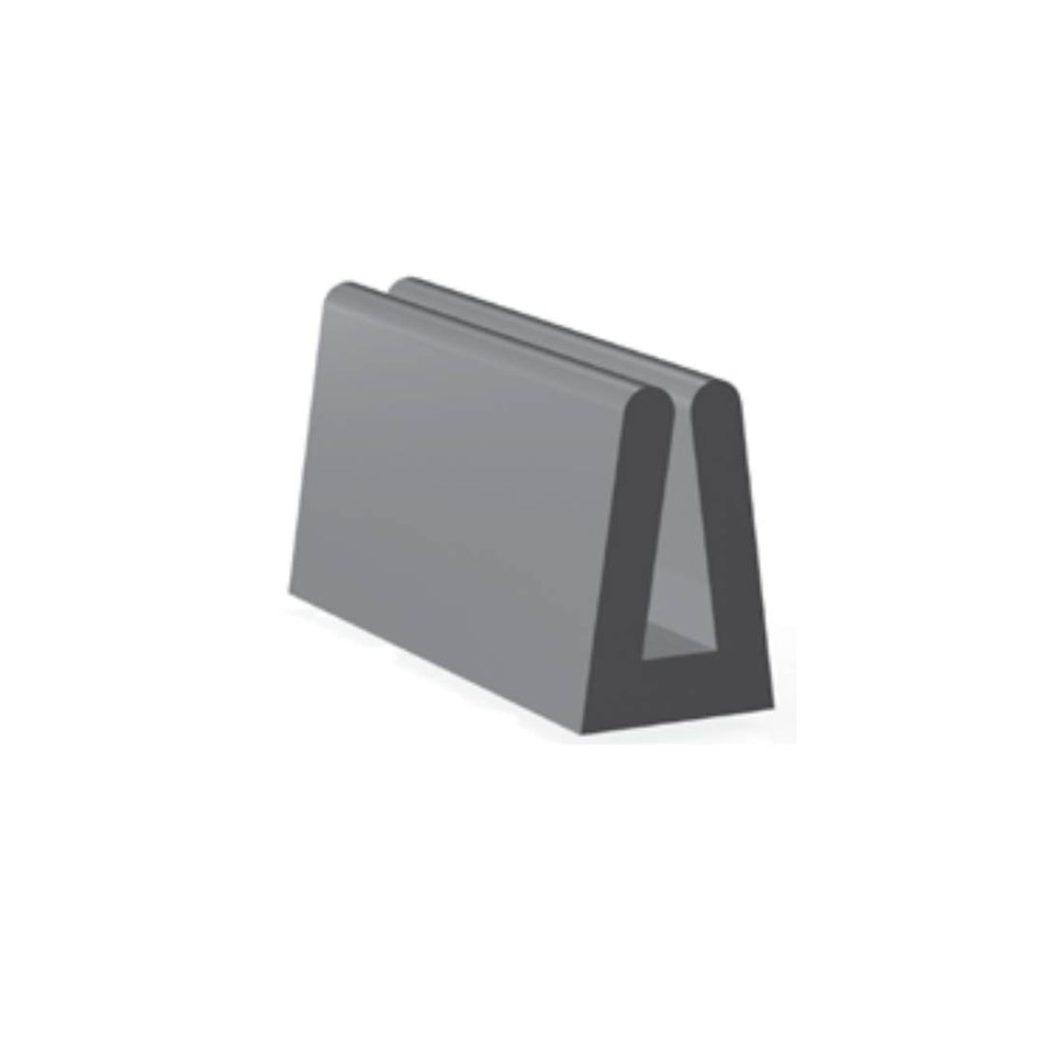 RUBBER CHANNEL EDGE SEAL Square profile 16mm x 4mm per metre