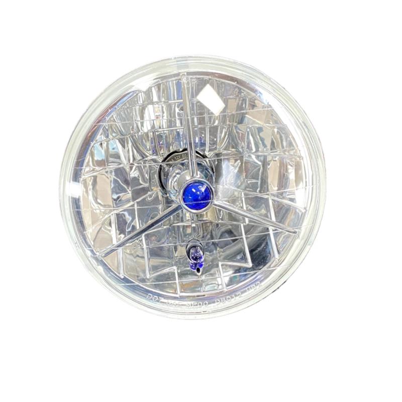 HEADLIGHT 7" Insert with LED Park Light PAIR Tri design with blu