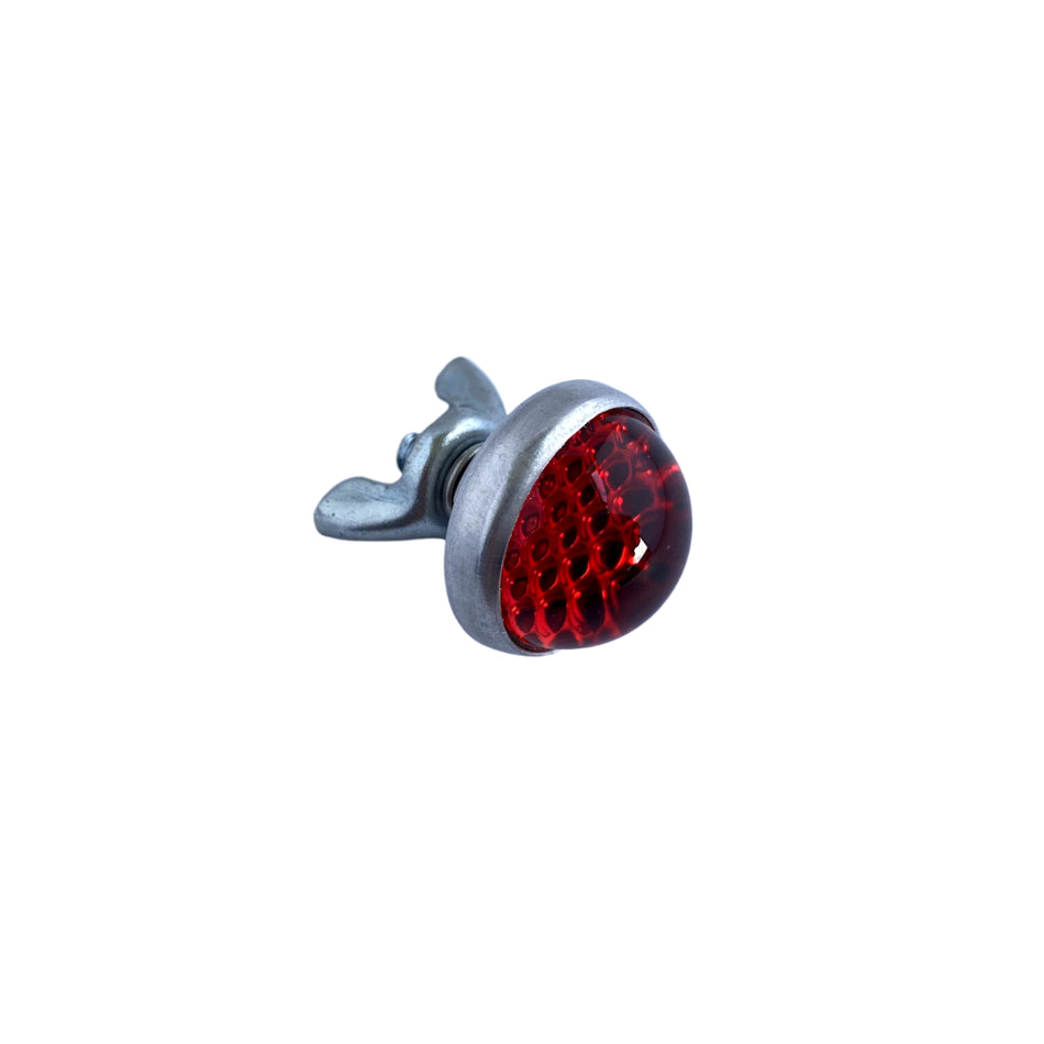 Reflector Button Red Glass with bolt and wing nut